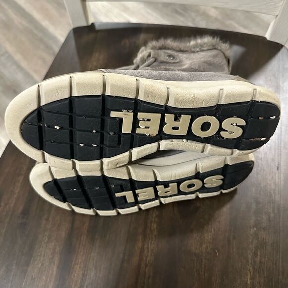 Sorel Explorer Joan Snow Lace Up Boot Faux Fur Quarry size 6.5 - Picture 9 of 10